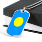 Palau Flag Necklace Stainless Steel or 18k Gold Dog Tag 24" Chain-Express Your Love Gifts