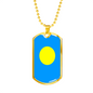 Palau Flag Necklace Stainless Steel or 18k Gold Dog Tag 24" Chain-Express Your Love Gifts