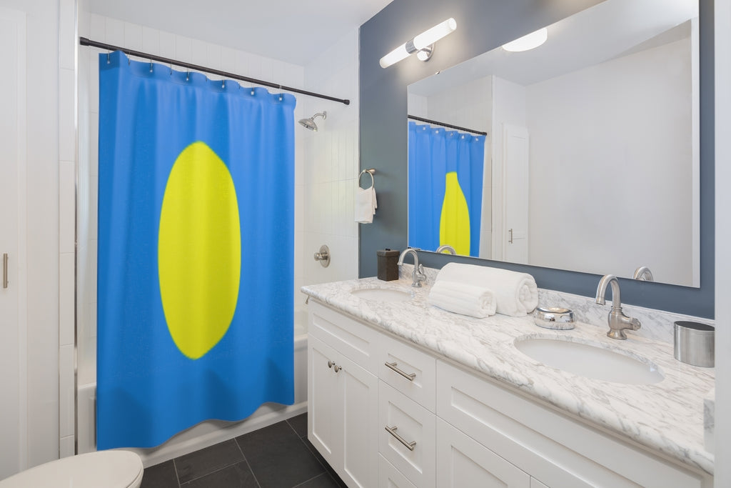 Palau Flag Stylish Design 71" x 74" Elegant Waterproof Shower Curtain for a Spa-like Bathroom Paradise Exceptional Craftsmanship-Express Your Love Gifts