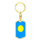 Palau Flag Swivel Keychain Dog Tag Stainless Steel or 18k Gold-Express Your Love Gifts