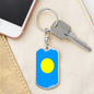 Palau Flag Swivel Keychain Dog Tag Stainless Steel or 18k Gold-Express Your Love Gifts