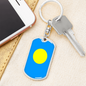 Palau Flag Swivel Keychain Dog Tag Stainless Steel or 18k Gold-Express Your Love Gifts