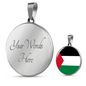 Palestine Flag Necklace Circle Pendant Stainless Steel or 18k Gold 18-22"-Express Your Love Gifts