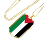 Palestine Flag Necklace Stainless Steel or 18k Gold Dog Tag 24" Chain-Express Your Love Gifts
