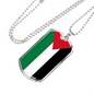 Palestine Flag Necklace Stainless Steel or 18k Gold Dog Tag 24" Chain-Express Your Love Gifts