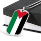 Palestine Flag Necklace Stainless Steel or 18k Gold Dog Tag 24" Chain-Express Your Love Gifts