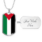 Palestine Flag Necklace Stainless Steel or 18k Gold Dog Tag 24" Chain-Express Your Love Gifts