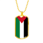 Palestine Flag Necklace Stainless Steel or 18k Gold Dog Tag 24" Chain-Express Your Love Gifts