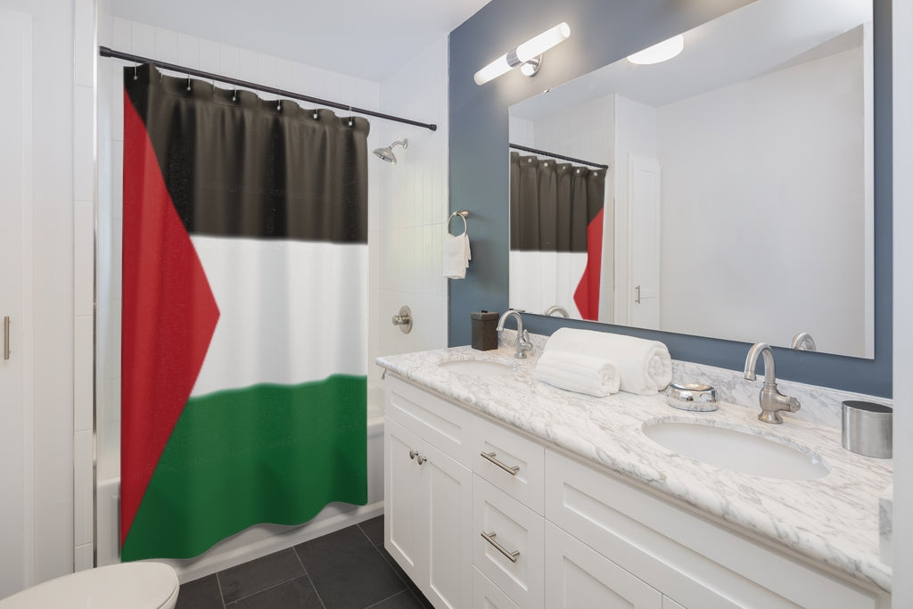 Palestine Flag Stylish Design 71" x 74" Elegant Waterproof Shower Curtain for a Spa-like Bathroom Paradise Exceptional Craftsmanship-Express Your Love Gifts
