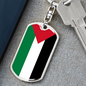 Palestine Flag Swivel Keychain Dog Tag Stainless Steel or 18k Gold-Express Your Love Gifts