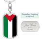 Palestine Flag Swivel Keychain Dog Tag Stainless Steel or 18k Gold-Express Your Love Gifts