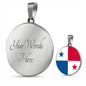 Panama Flag Necklace Panama Flag Circle Pendant Stainless Steel or 18k Gold 18-22"-Express Your Love Gifts