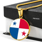 Panama Flag Necklace Panama Flag Circle Pendant Stainless Steel or 18k Gold 18-22"-Express Your Love Gifts
