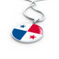 Panama Flag Necklace Panama Flag Circle Pendant Stainless Steel or 18k Gold 18-22"-Express Your Love Gifts