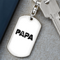 Papa Is A Carpenter Swivel Keychain Woodworker Dog Tag Stainless Steel or 18k Gold-Express Your Love Gifts
