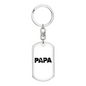Papa Is A Carpenter Swivel Keychain Woodworker Dog Tag Stainless Steel or 18k Gold-Express Your Love Gifts