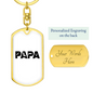 Papa Is A Carpenter Swivel Keychain Woodworker Dog Tag Stainless Steel or 18k Gold-Express Your Love Gifts