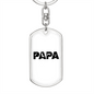 Papa Is A Carpenter Swivel Keychain Woodworker Dog Tag Stainless Steel or 18k Gold-Express Your Love Gifts