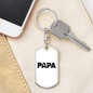 Papa Is A Carpenter Swivel Keychain Woodworker Dog Tag Stainless Steel or 18k Gold-Express Your Love Gifts