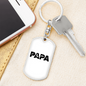 Papa Is A Carpenter Swivel Keychain Woodworker Dog Tag Stainless Steel or 18k Gold-Express Your Love Gifts