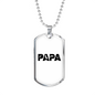 Papa Is A Carpenter Woodworker Dog Tag Stainless Steel or 18k Gold W 24"-Express Your Love Gifts