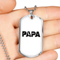 Papa Is A Carpenter Woodworker Dog Tag Stainless Steel or 18k Gold W 24"-Express Your Love Gifts
