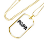 Papa Is A Plumber Necklace Stainless Steel or 18k Gold Dog Tag 24" Chain-Express Your Love Gifts