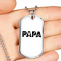 Papa Is A Plumber Necklace Stainless Steel or 18k Gold Dog Tag 24" Chain-Express Your Love Gifts