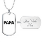 Papa Is A Plumber Necklace Stainless Steel or 18k Gold Dog Tag 24" Chain-Express Your Love Gifts