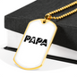 Papa Is A Plumber Necklace Stainless Steel or 18k Gold Dog Tag 24" Chain-Express Your Love Gifts