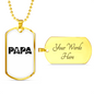 Papa Is A Plumber Necklace Stainless Steel or 18k Gold Dog Tag 24" Chain-Express Your Love Gifts