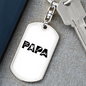 Papa Is A Plumber Swivel Keychain Dog Tag Stainless Steel or 18k Gold-Express Your Love Gifts