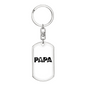 Papa Is A Plumber Swivel Keychain Dog Tag Stainless Steel or 18k Gold-Express Your Love Gifts