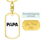 Papa Is A Plumber Swivel Keychain Dog Tag Stainless Steel or 18k Gold-Express Your Love Gifts