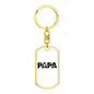 Papa Is A Plumber Swivel Keychain Dog Tag Stainless Steel or 18k Gold-Express Your Love Gifts