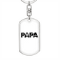 Papa Is A Plumber Swivel Keychain Dog Tag Stainless Steel or 18k Gold-Express Your Love Gifts