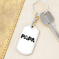 Papa Is A Plumber Swivel Keychain Dog Tag Stainless Steel or 18k Gold-Express Your Love Gifts
