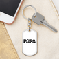 Papa Is A Plumber Swivel Keychain Dog Tag Stainless Steel or 18k Gold-Express Your Love Gifts