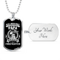 Papa Is Also Firefighter Gift Stainless Steel or 18k Gold Dog Tag 24" Chain-Express Your Love Gifts