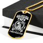 Papa Is Also Firefighter Gift Stainless Steel or 18k Gold Dog Tag 24" Chain-Express Your Love Gifts