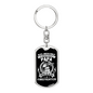 Papa Is Also Firefighter Keychain Stainless Steel or 18k Gold Dog Tag Keyring-Express Your Love Gifts