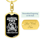 Papa Is Also Firefighter Keychain Stainless Steel or 18k Gold Dog Tag Keyring-Express Your Love Gifts