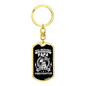 Papa Is Also Firefighter Keychain Stainless Steel or 18k Gold Dog Tag Keyring-Express Your Love Gifts