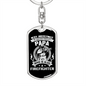 Papa Is Also Firefighter Keychain Stainless Steel or 18k Gold Dog Tag Keyring-Express Your Love Gifts