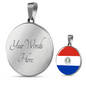 Paraguay Flag Necklace Circle Pendant Stainless Steel or 18k Gold 18-22"-Express Your Love Gifts