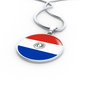 Paraguay Flag Necklace Circle Pendant Stainless Steel or 18k Gold 18-22"-Express Your Love Gifts