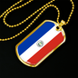 Paraguay Flag Necklace Stainless Steel or 18k Gold Dog Tag 24" Chain-Express Your Love Gifts