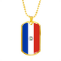 Paraguay Flag Necklace Stainless Steel or 18k Gold Dog Tag 24" Chain-Express Your Love Gifts