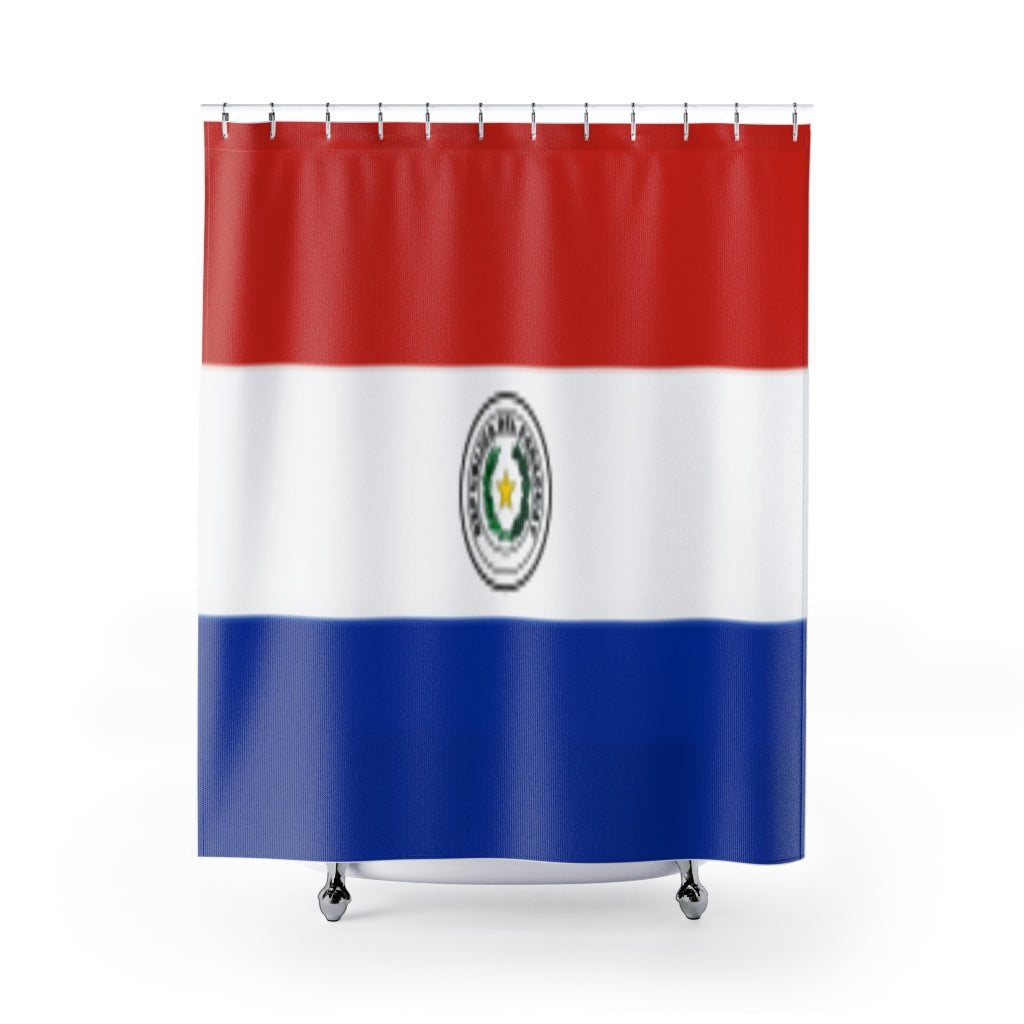 Paraguay Flag Stylish Design 71" x 74" Elegant Waterproof Shower Curtain for a Spa-like Bathroom Paradise Exceptional Craftsmanship-Express Your Love Gifts