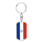 Paraguay Flag Swivel Keychain Dog Tag Stainless Steel or 18k Gold-Express Your Love Gifts